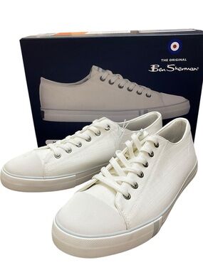 Ben Sherman Men’s Canvas White Shoes Size 10.5 NEW in Box